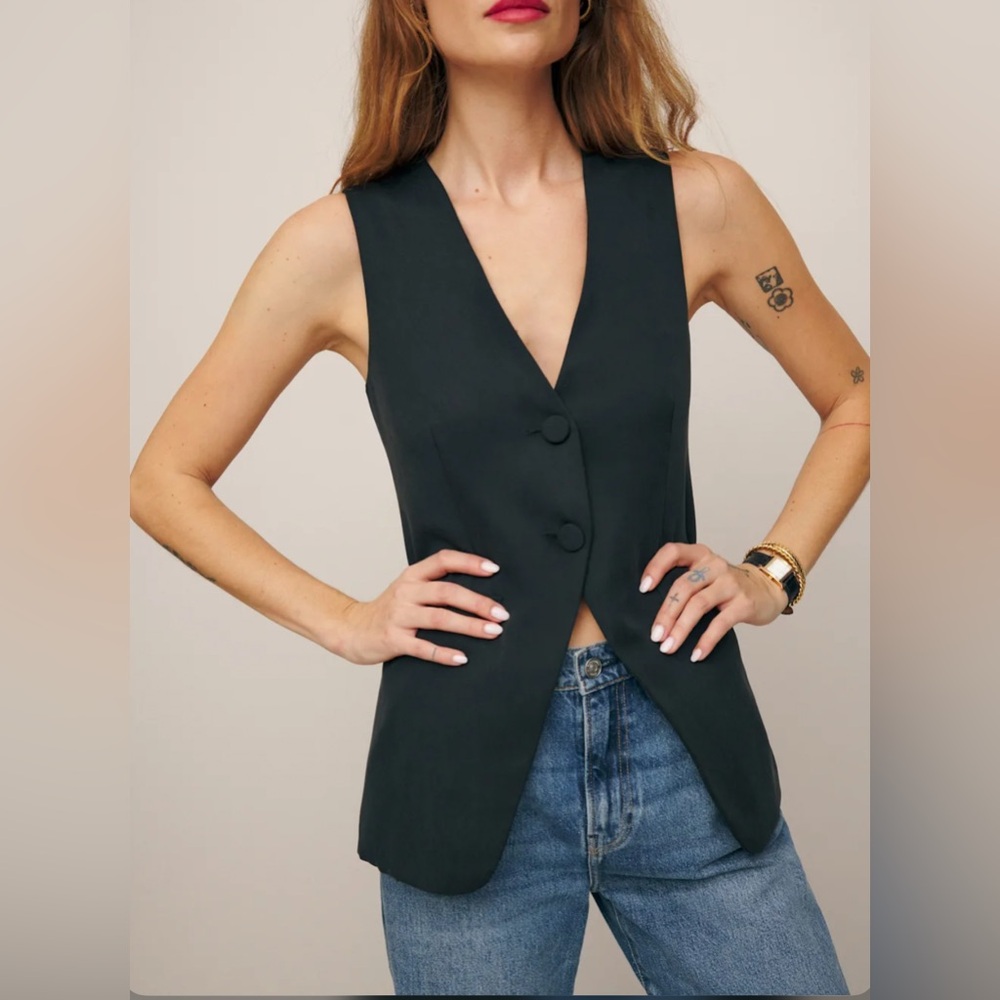 Reformation Black Sleeveless Blouse